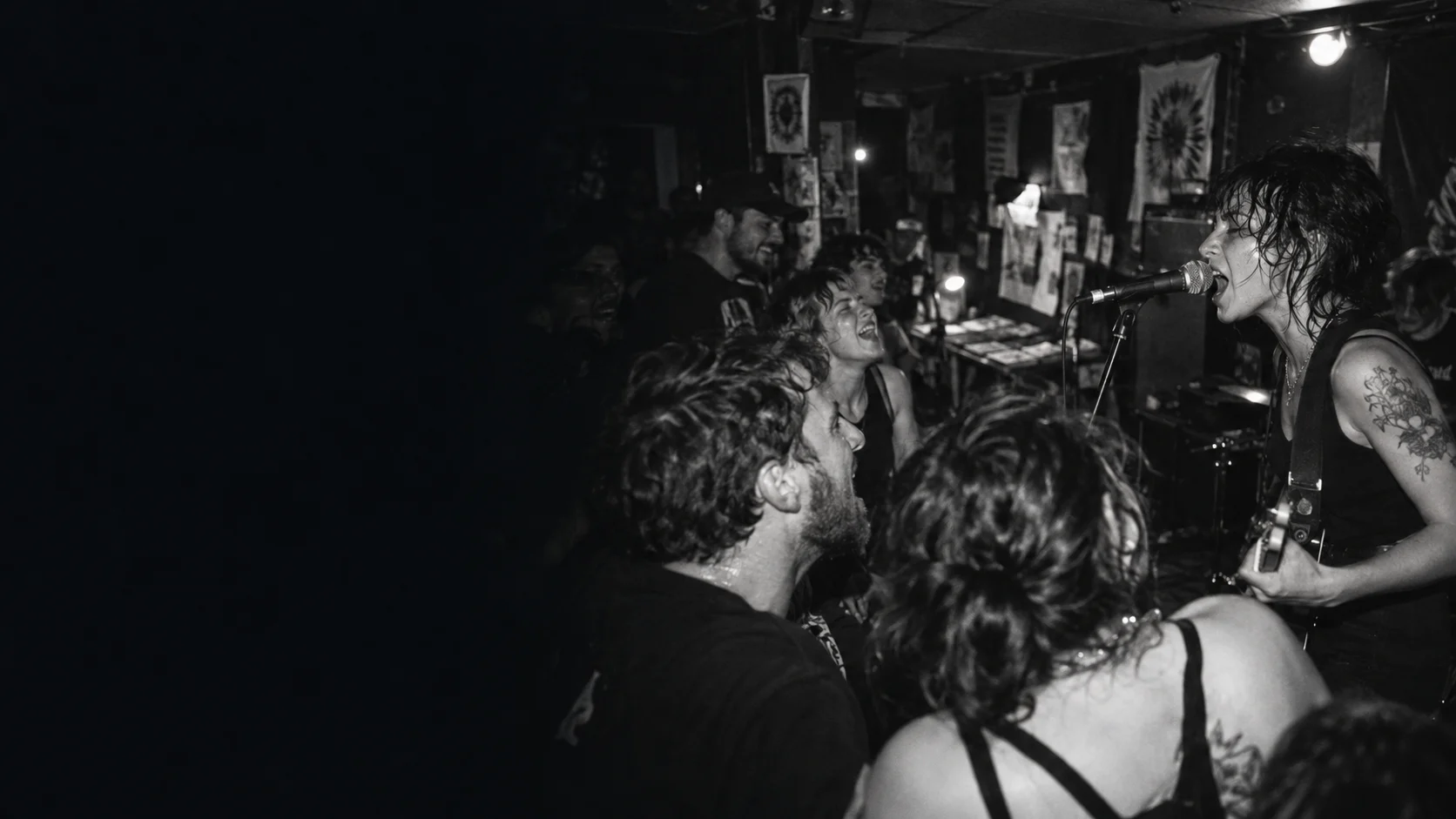 A crowd gathered at a local music show